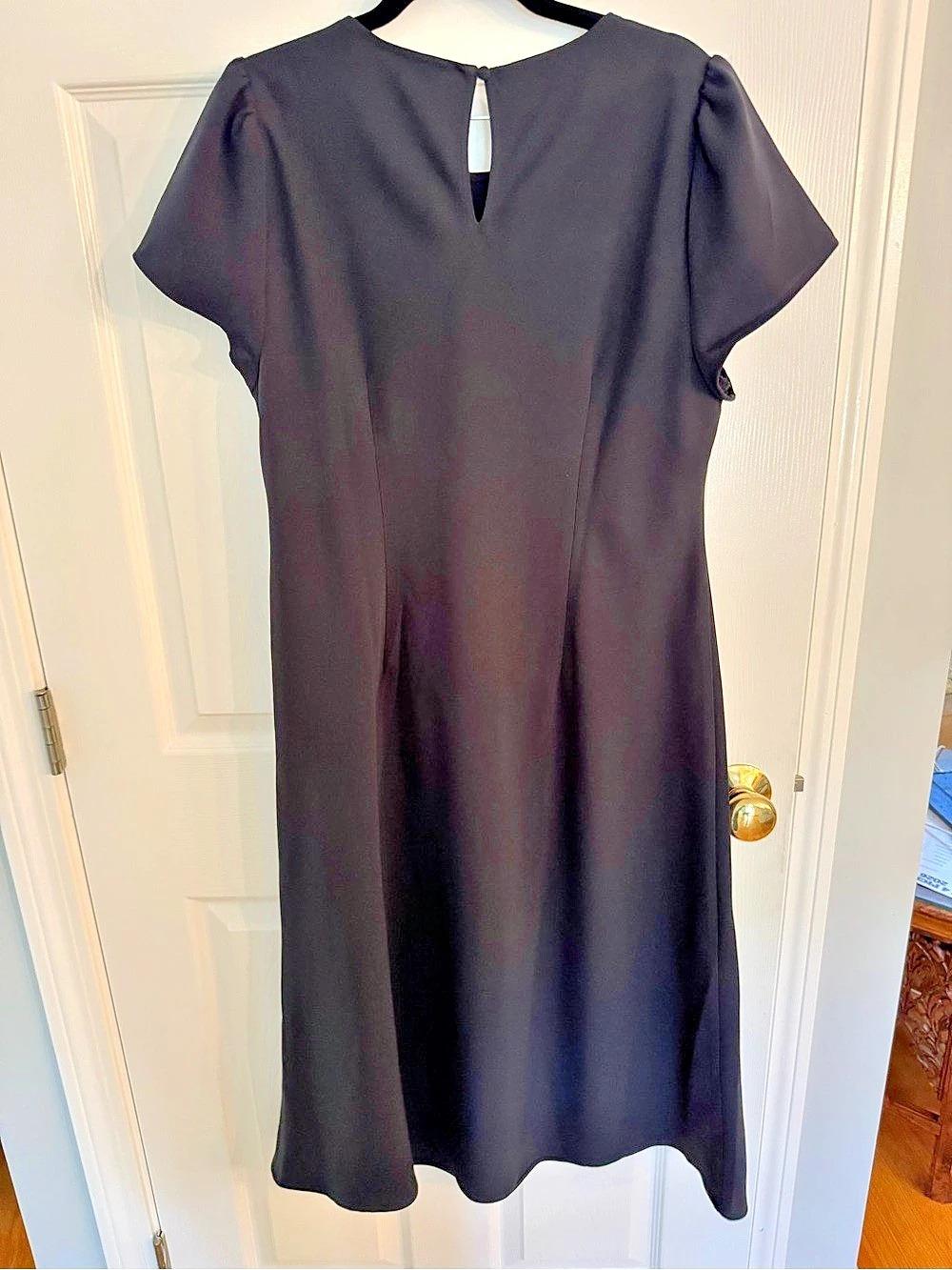 J.Crew Short-Sleeve Puff-Sleeve Midi Dress Black Mini Dress Size 14 NWT